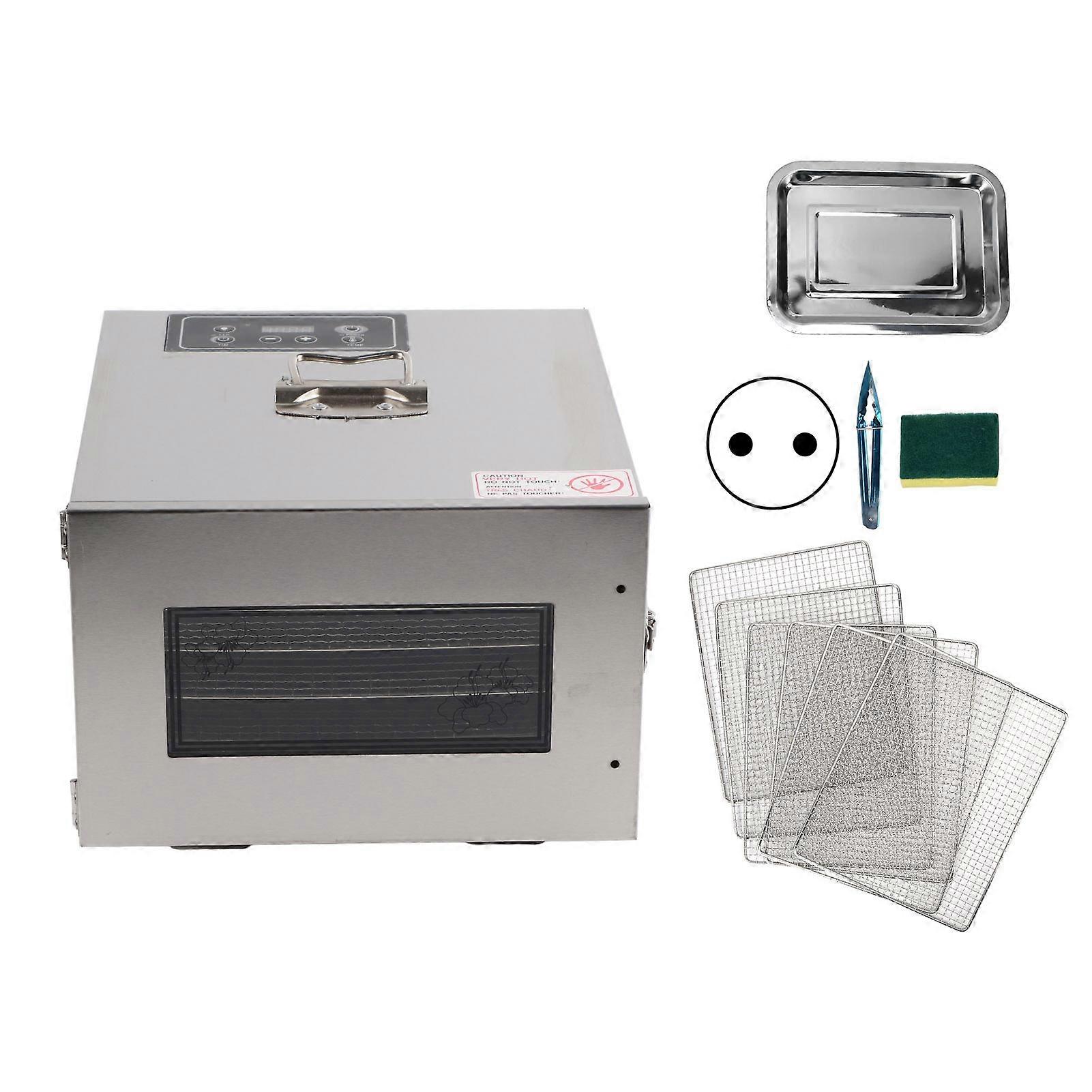 400W matdehydrator rustfritt stål 6 brett elektrisk mattørketrommel for fruktgrønnsakEU-plugg 220V