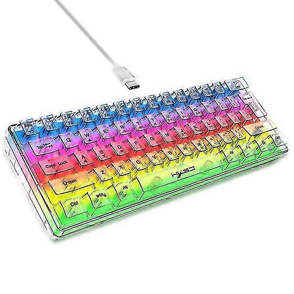 Waterproof Mini Compact Gaming Keyboard 61 Key Gaming Keyboard RGB Backlight Ultra Compact Mini Keyboard for PC Gamer