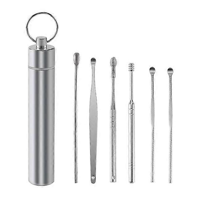 8/6pcs Ear Picking Tool Set Earwax Collector Stainless Steel Ear Wax Removal Curette Ear Spoon Cleaner Ear Cleaning Spoon Care