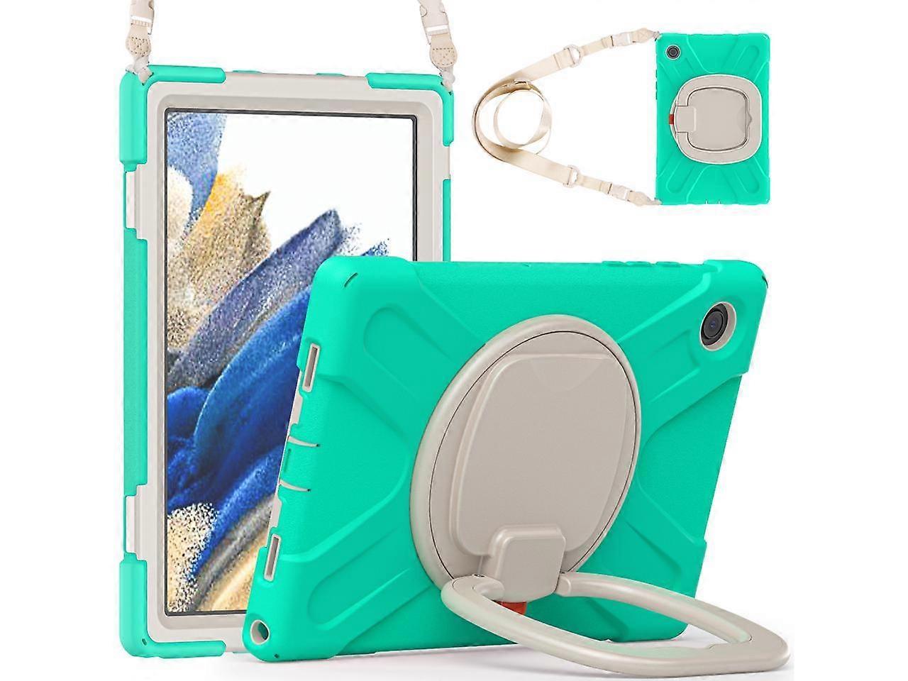Case for Samsung Galaxy Tab A8 10.5 inch 2022 (SM-X200 / SM-X205 / SM-X207) with [360 Degree Rotatable Stand & Hand Strap] Pen Holder Shoulder Strap f