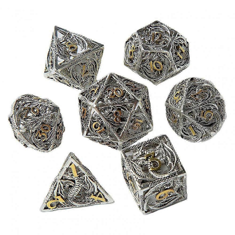 Dice Set Metal Dnd Dice Set Hollow Metal Dnd Dice Set Small Polyhedral For Table Games Role Playing XUP