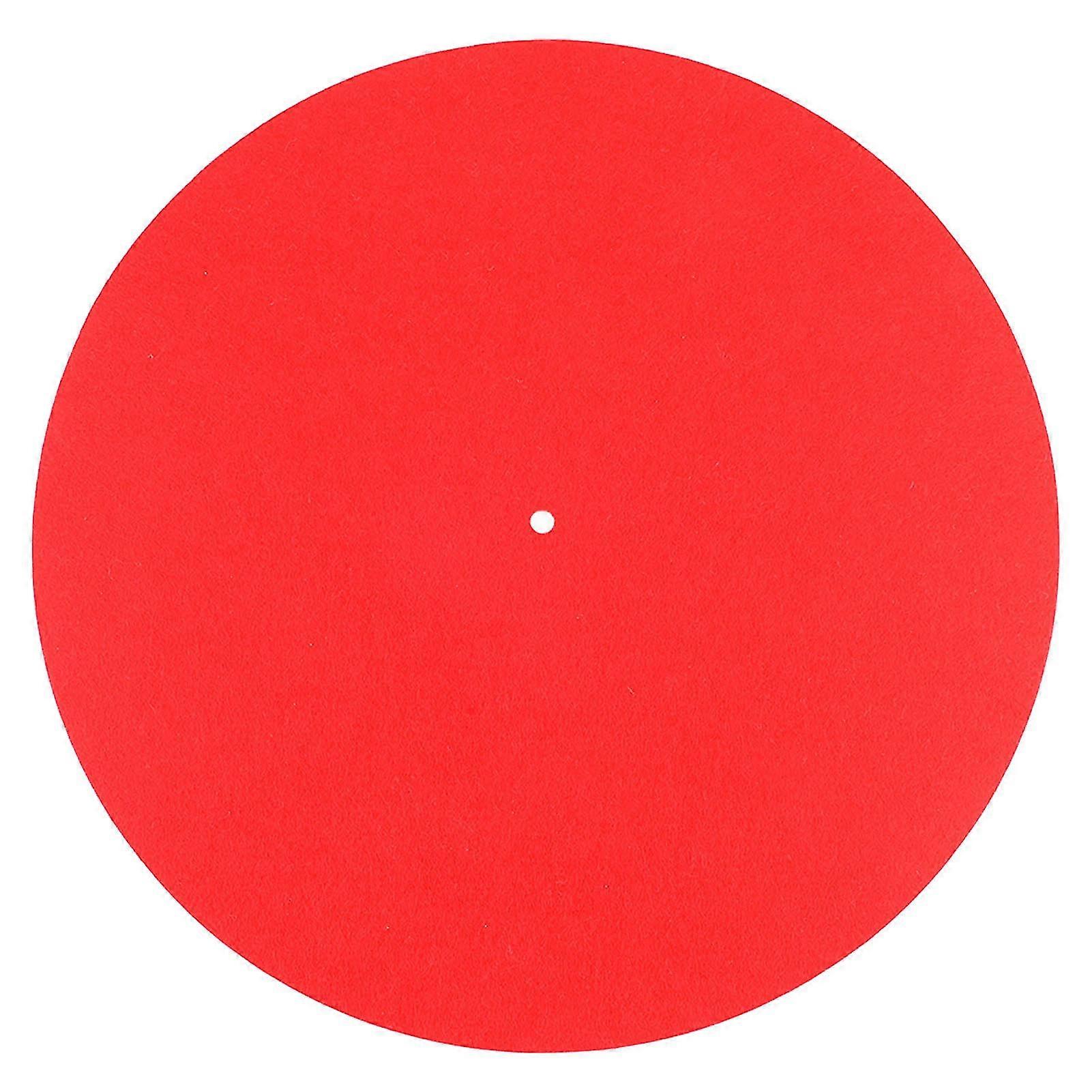 Phonograph Wool Pad Antiskid Shockproof Turntable Red Mat for Record Players 30cm
