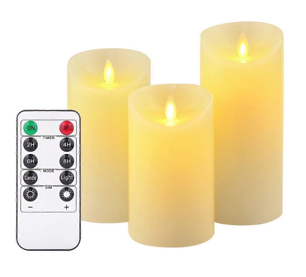 LED Candles, Flameless Candles. 10/12.5/15cm, Real Wax. With Realistic Flickering Flames, Remote Control With 10 Function Menus, 24 Hour Timer