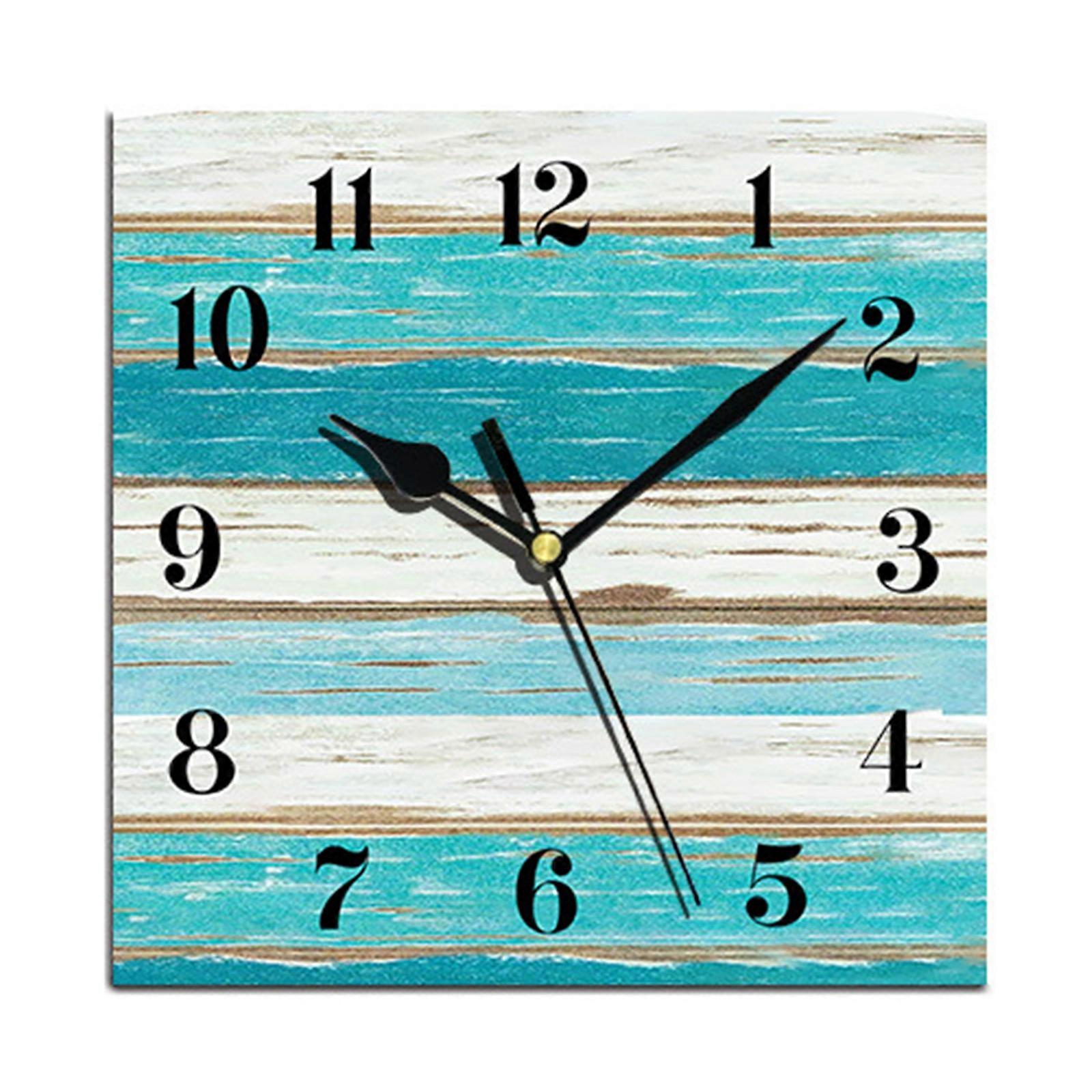 Personalized Wall Clock Beach Themed Battery Operated Silent Square Clock