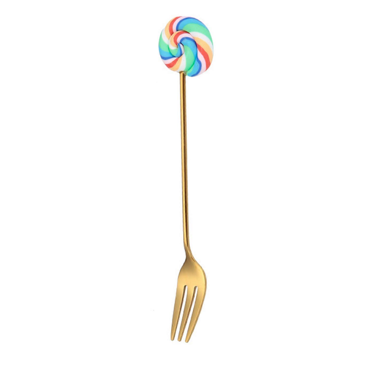 Cute Lollipop Design Fork/Spoon Kit Teaspoon Fruit Dessert Fork Tableware