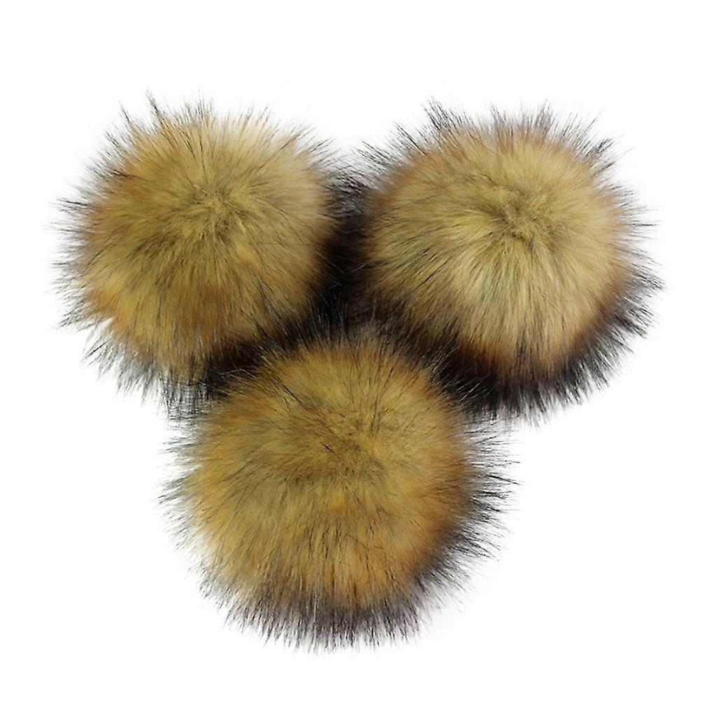 Pom Poms Fluffy Pompoms Faux Fur Puff Ball with Elastic Loop for DIY Ornament