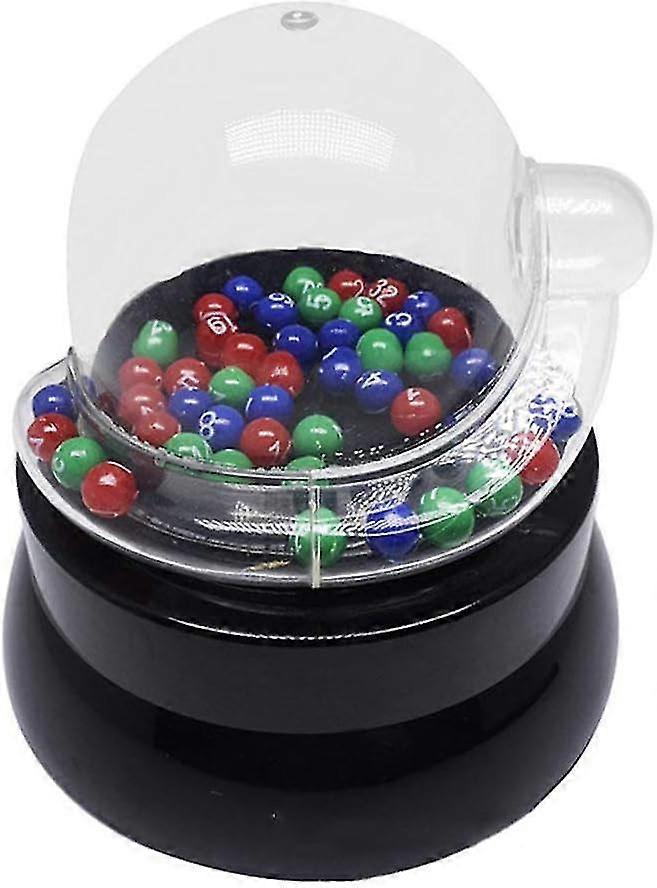 Electric Shake Lucky Ball Machine Mini Lottery Machine Portable Bingo Machine Cage Game With Balls Fortunate Number Picker,10.7x10.7cm