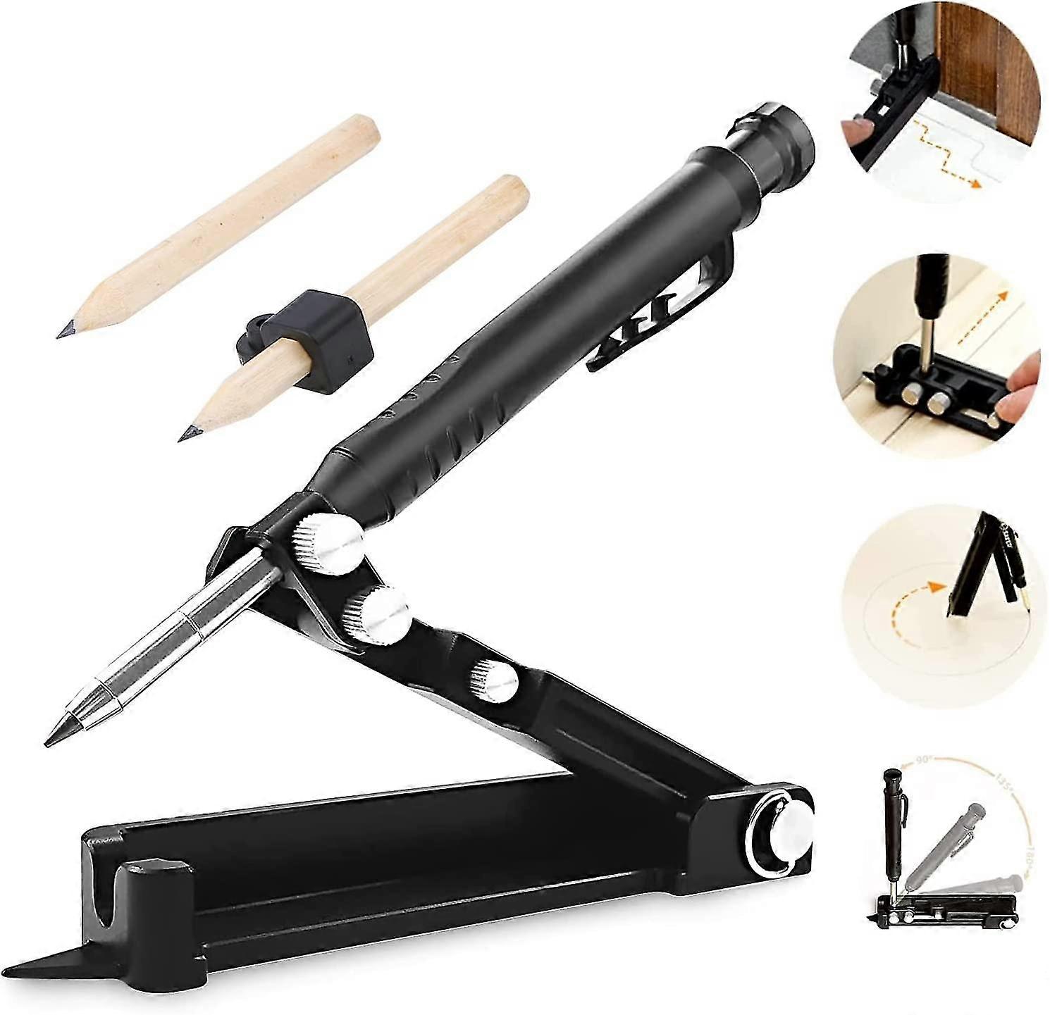 Multi-function Scribing Tool,construction Pencil,carpenters Pencil,scribe Tool With Deep Hole Pencil,woodworking Pencils Diy Marker Tool For Construct