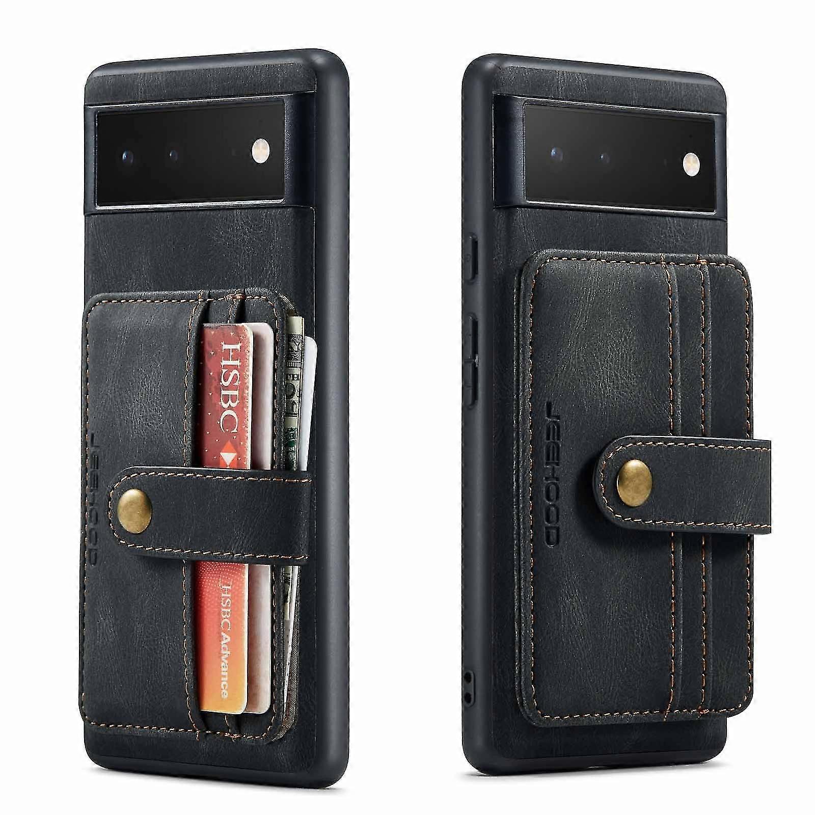 Pu Leather Wallet Case Compatible With Google Pixel 7 Pro/7, Detachable Magnetic Back Card Pockets Cover