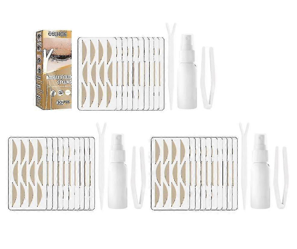 Double paupière Autocollants dans l’eau Dentelle auto-adhésive Sans couture Naturel invisible Sans colle Respirant Ensemble de clips longue durée