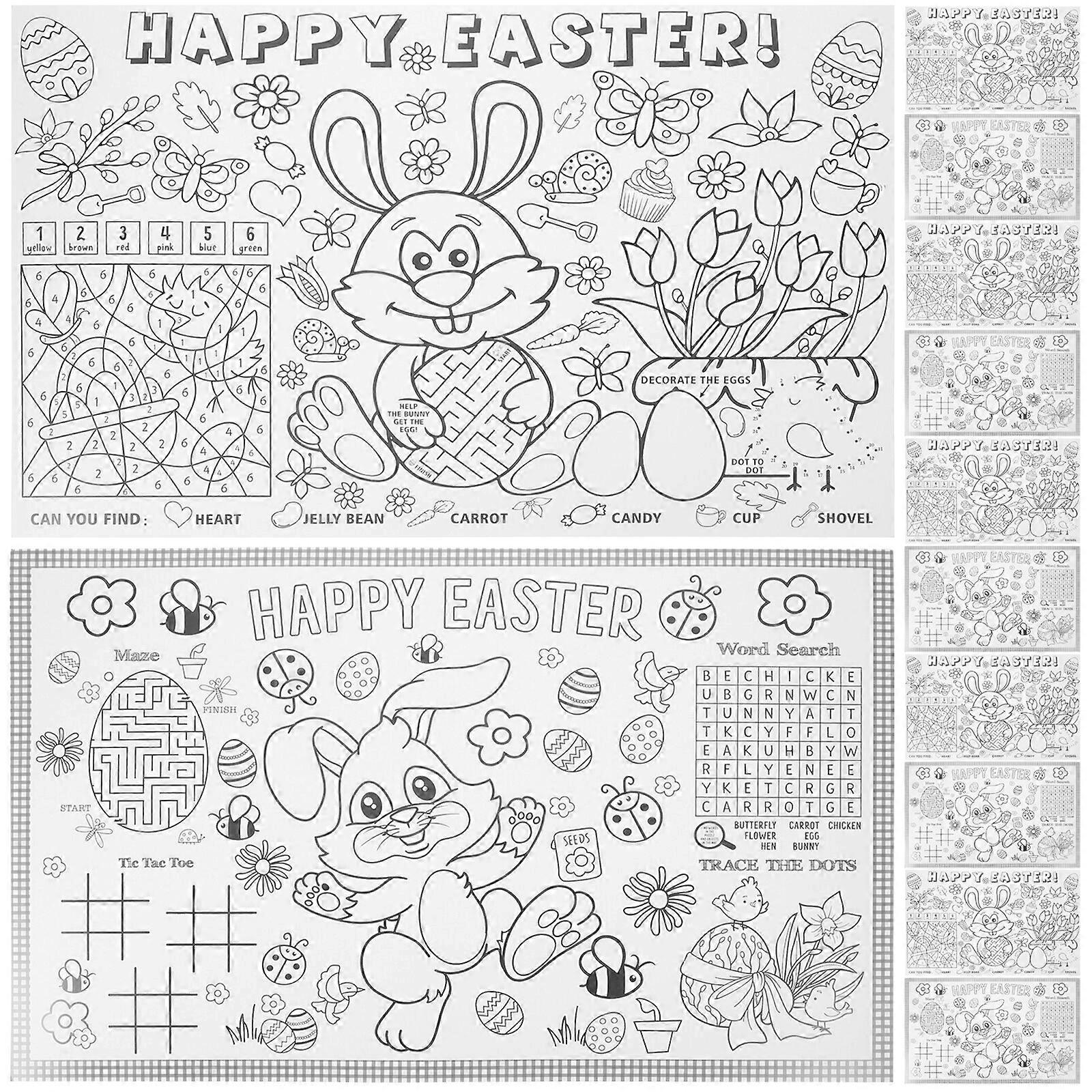 12 pcs Easter Coloring Placemats Paper Coloring Placemats DIY Coloring Placemats for Kids