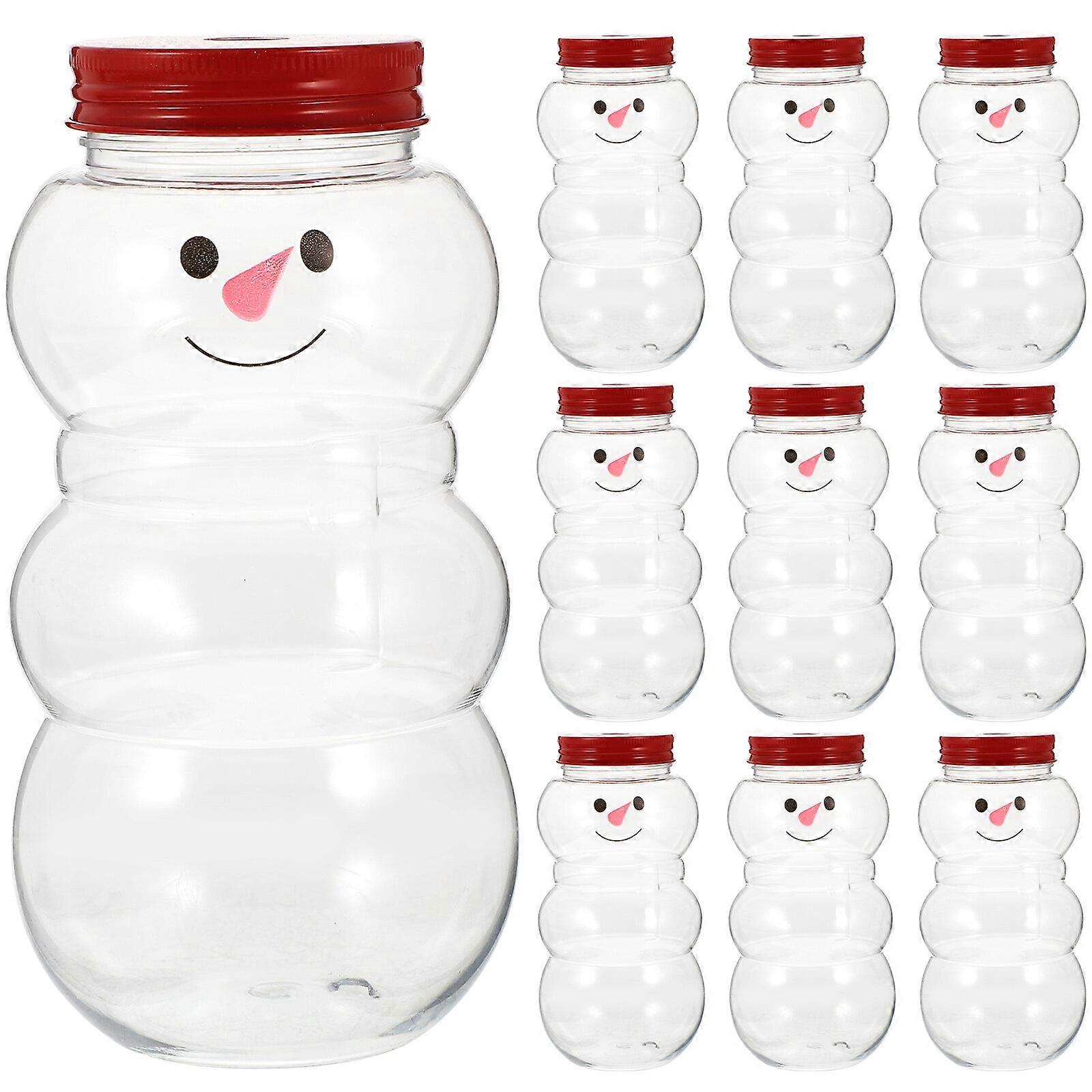 10Pcs Christmas Beverage Bottles Party Wrapping Bottles Empty Juice Bottles Milk Beverage Bottles Gift