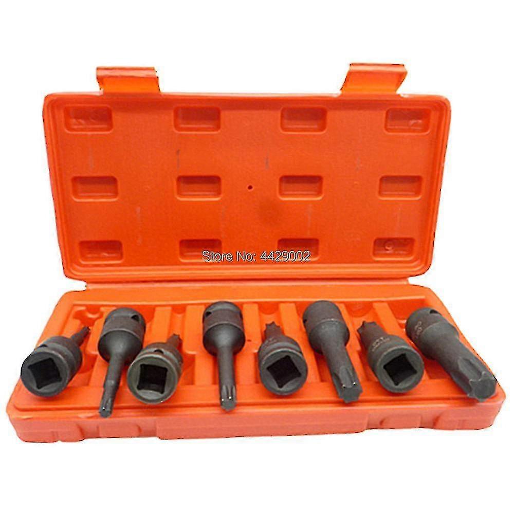 Cht-8x Impact Spline Bit Socket Set 1/2" Drive Torx Bit Socket T30 T40 T45 T50 T55 T60 T70 T80 For Manual Wrenches Electric Wrenches