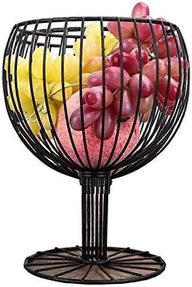 1pc Fruit Basket Black Metal Wire Fruit Basket,Storage Baskets for Candy Vegetable Snacks Bread
