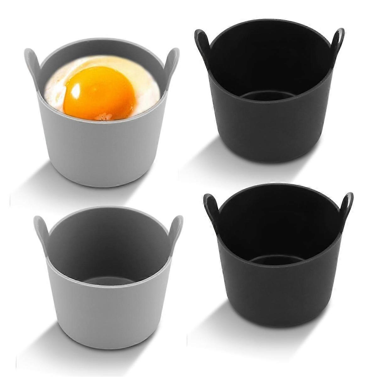 4pcs Förmchen für Heißluftfritteuse, Heißluftfritteuse Eierformen mit Doppelgriff Wiederverwendbare Heißluftfritteuse Eierformen für Heißluftfritteuse