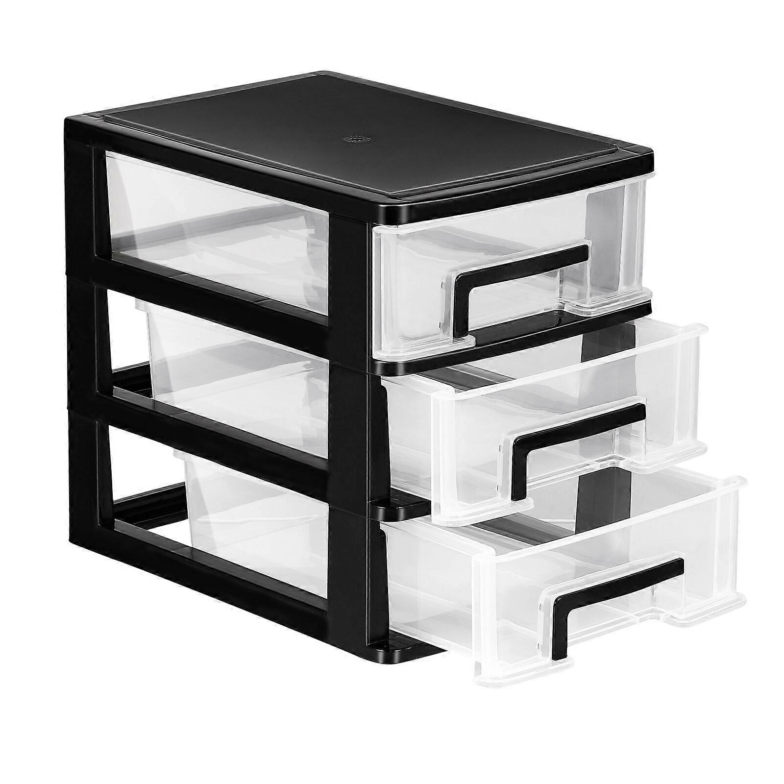 VOSAREA Clear Desktop Drawer Ντουλάπι αποθήκευσης τριών στρωμάτων Storage Organizer Rack
