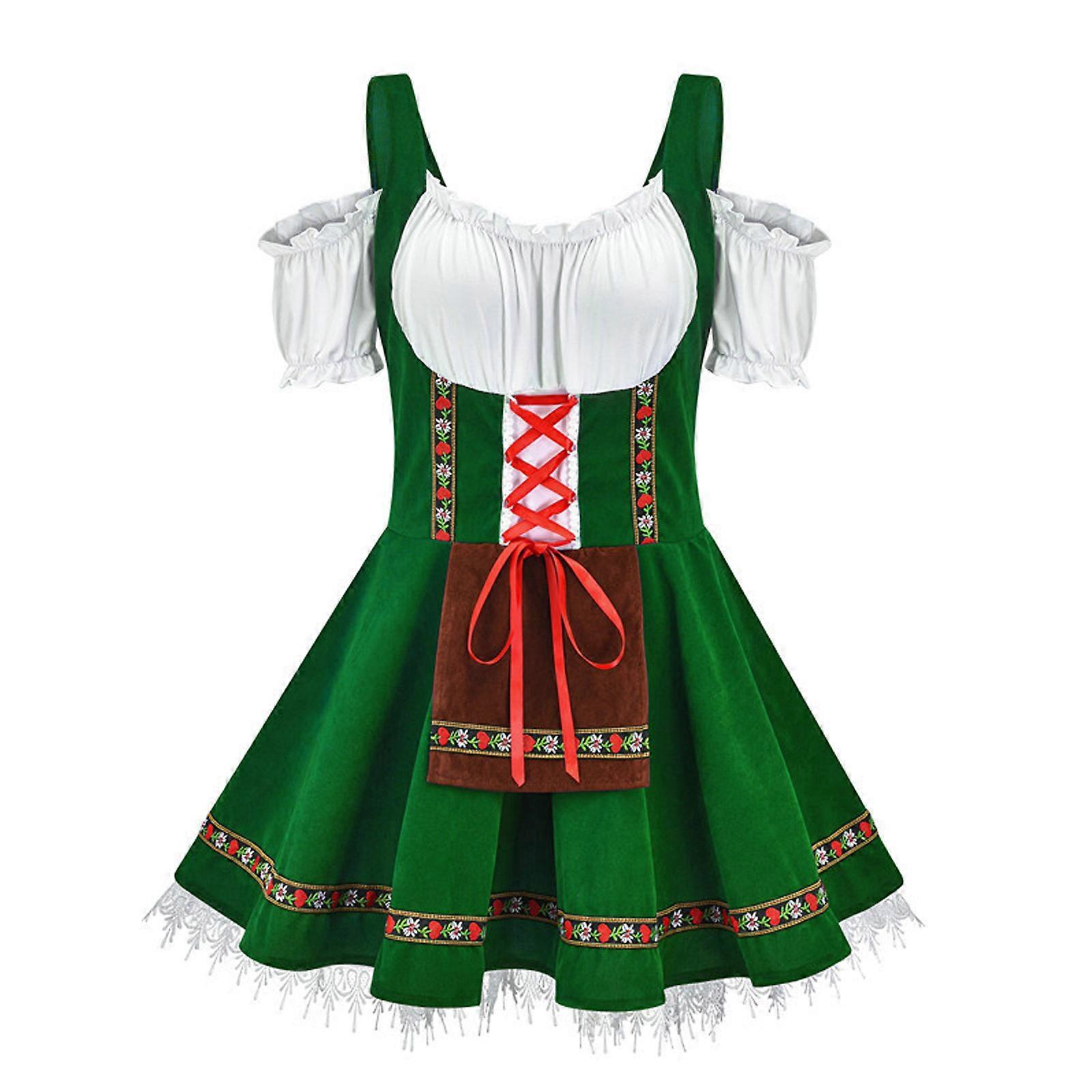 Niemiecka bawarska sukienka Dirndl Kostium Oktoberfest Piwna pokojówka Fantazyjna sukienka S-4XL
