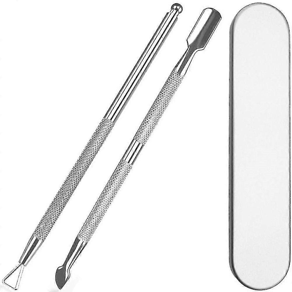 cuticle Pusher And Cutter Set, Gel Nail Polish Remover Tool Triangle Cuticle Peeler Scraper (2 Sets)