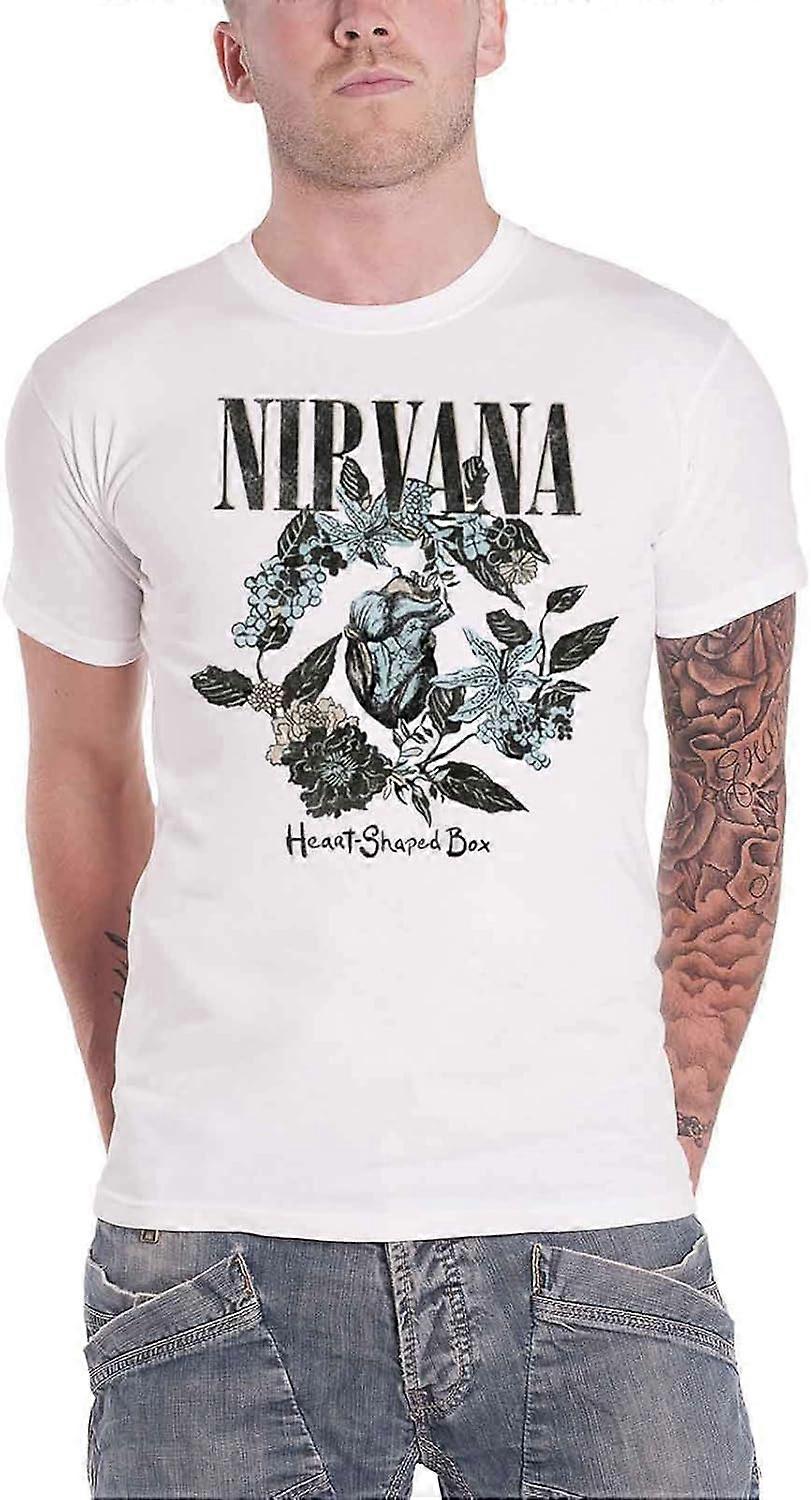 Nirvana Heart Shape Box Hombre Camiseta Blanco 100% algodn Regular