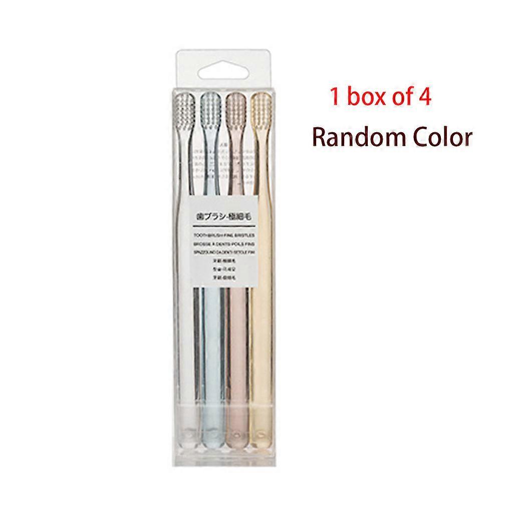 4Pcs/Set Nordic Style Clear Plastic Crystal Handle Toothbrush Soft Bristle Small