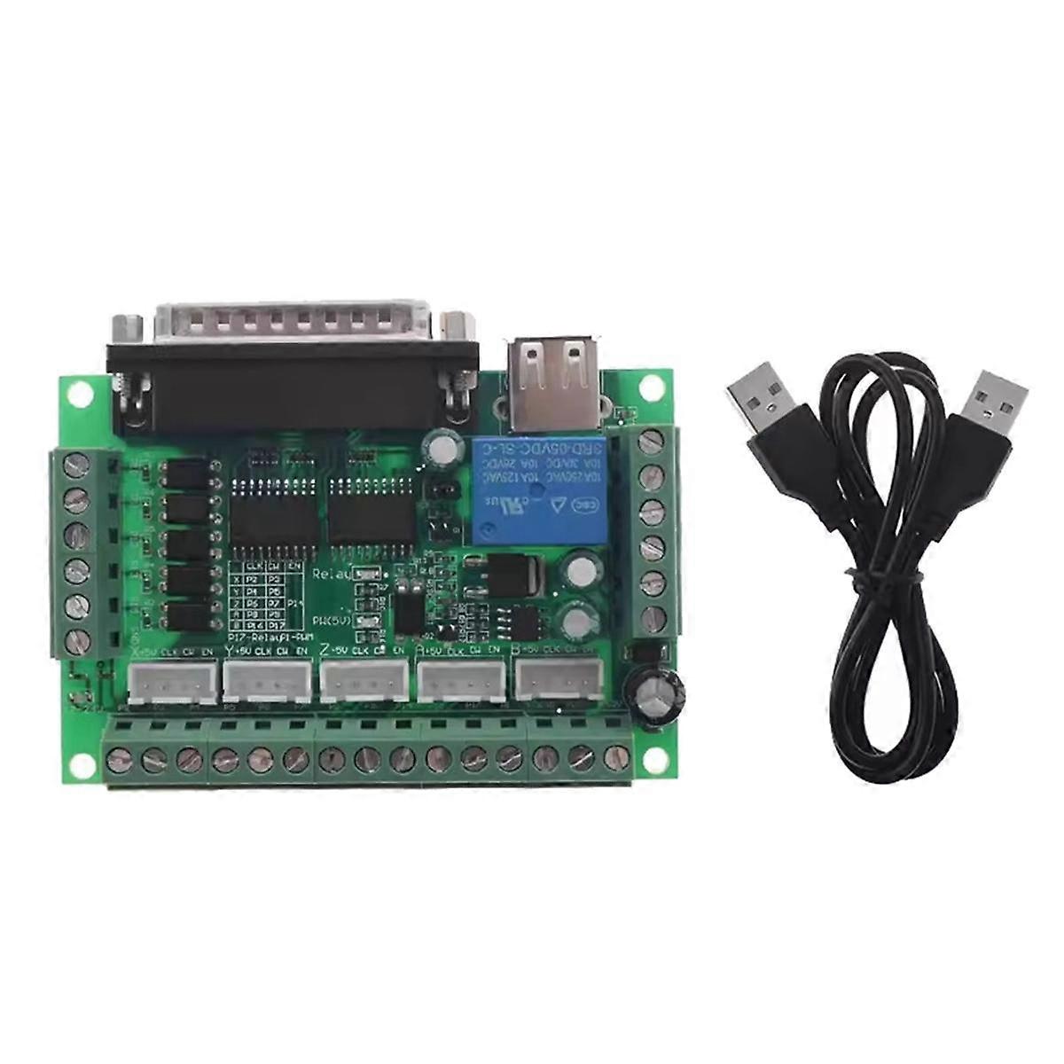 Engraving Machine 5 Axis CNC Breakout Board with Optical Coupler for Stepper Motor Drive Controller