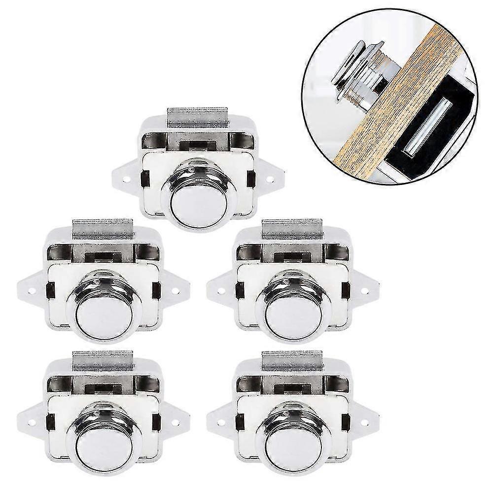 Push Button Latch Push Door Lock Latch Kit 5 Pcs Keyless Compatible With Wardrobe
