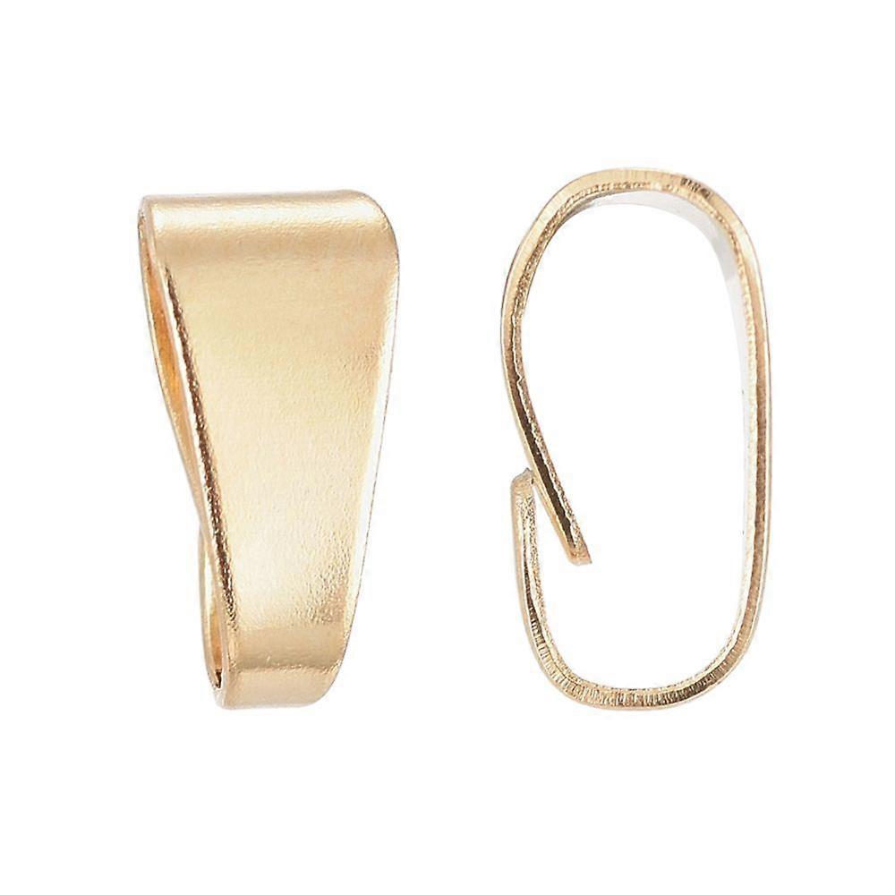 304 Stainless Steel Snap on Bails Real 24k Gold Plated 7x3.5x3.2mm Hole: 6x3mm