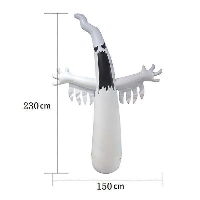 Halloween Inflatable Terrible Spooky Ghost with Skull Decorations Build-in LEDs Blow Up Party Decoration