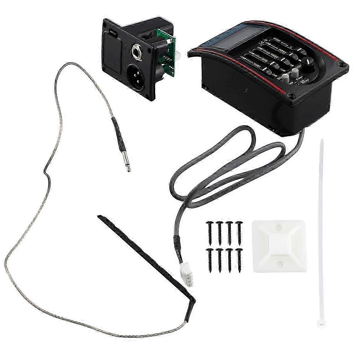 Lc-5 5 Bands Gitarre Tonabnehmer EQ Equalizer Akustikgitarre Vorverstärker EQ Equalizer Tuner Piezo Keramik Tonabnehmer