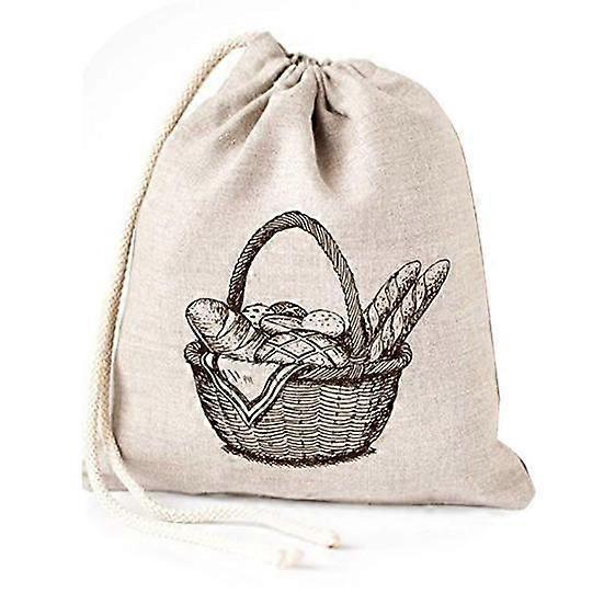 Reusable Bread Bag Eco-friendly Drawstring Design Easy to Clean Homemade Bread Storage