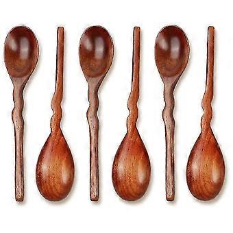 6pcs Wooden Spoons For Eating, 7.87 Inch Wooden Spoons For...