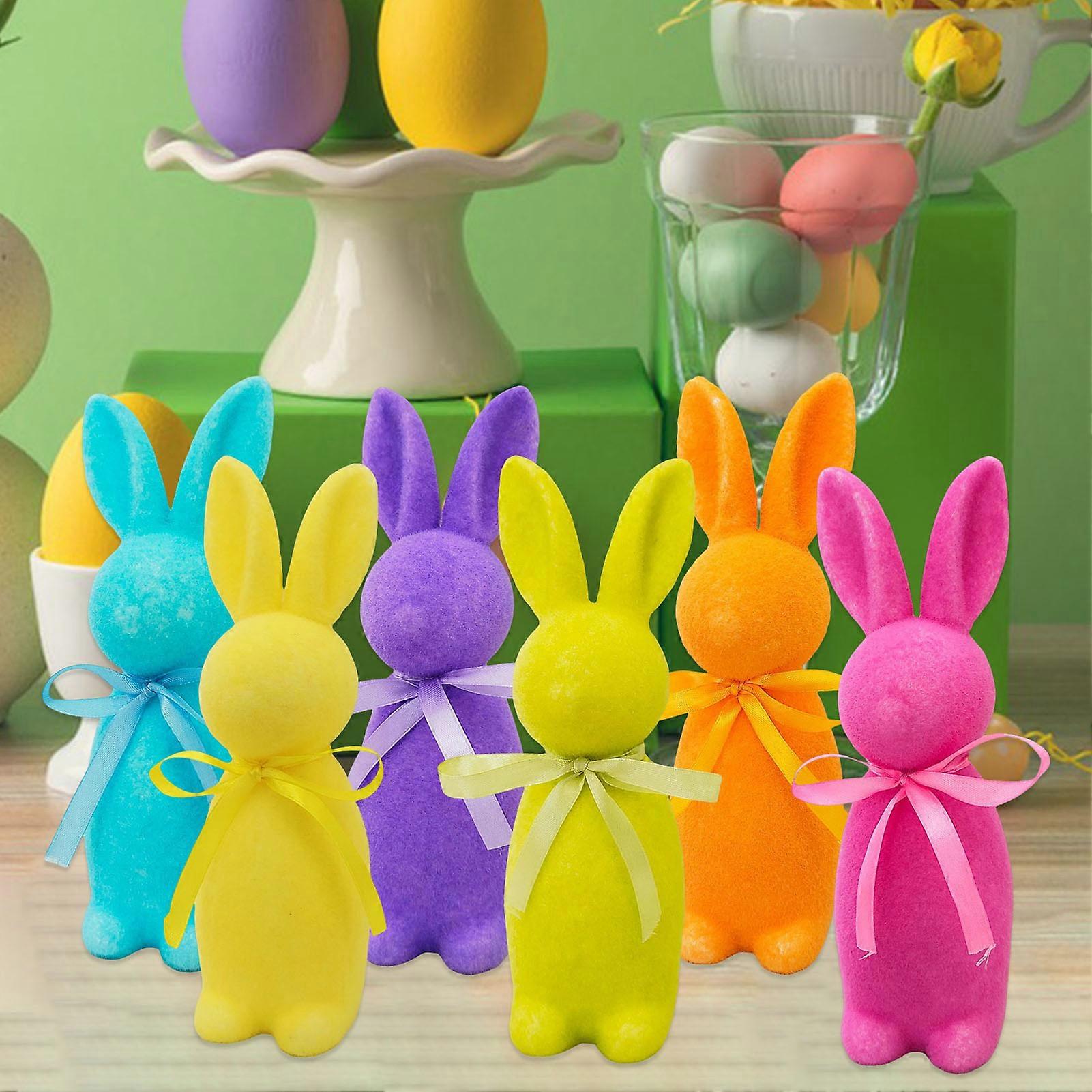 Easter Bunny Statue Freestanding Foam Rabbit Ornament Faux Moss Rabbit ...