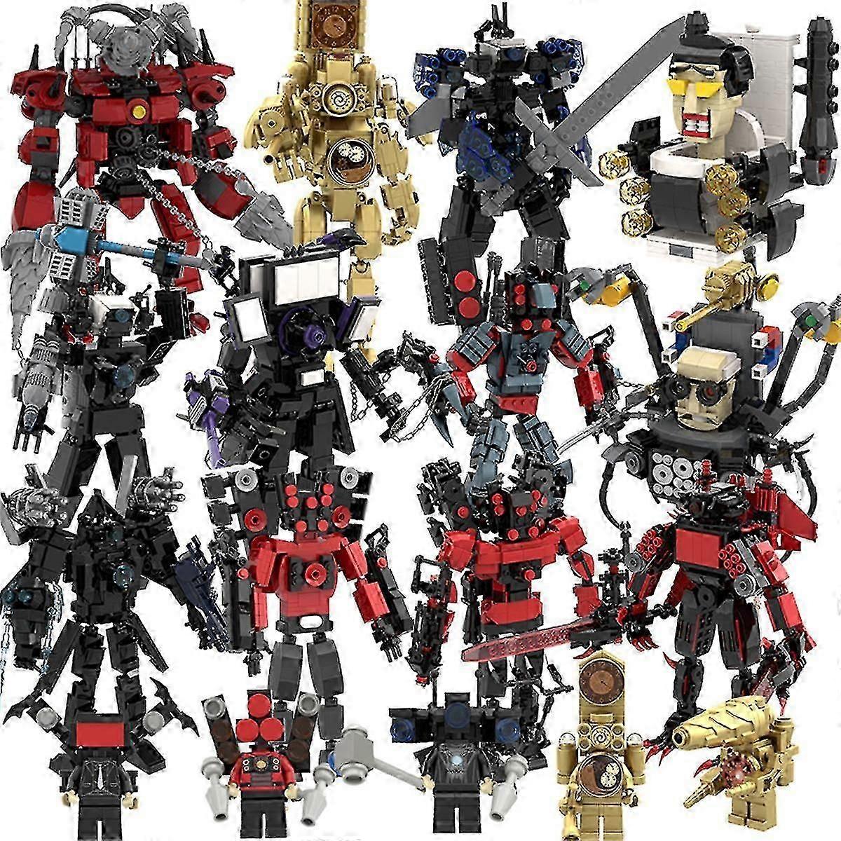 Moc Skibidi Toilette Action Figures Builing Blocks, skibidi Toilet Man Vs Monitor Man Tv Man Assemblato Building Block Toys SHJ