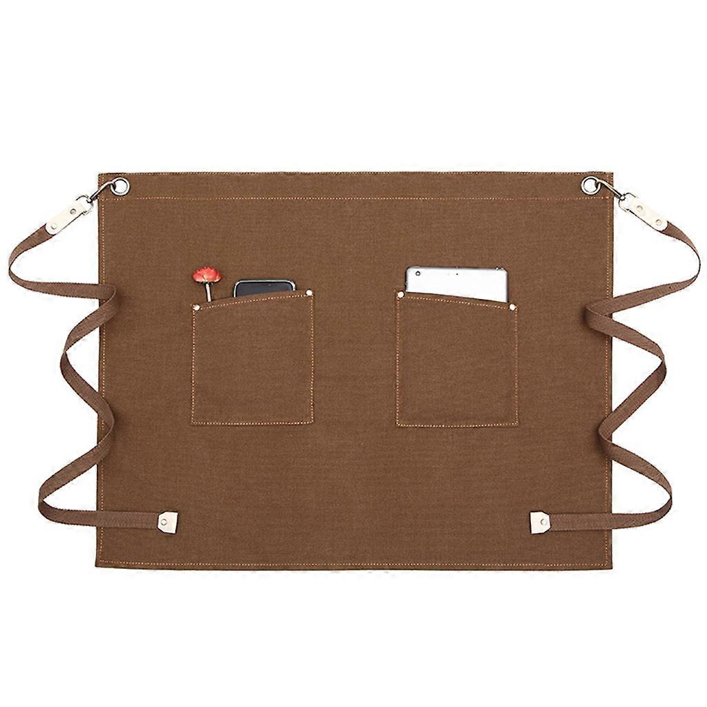 Waist Apron with Pockets Waitress Waiter Server Half Short Aprons for Chef BBQ