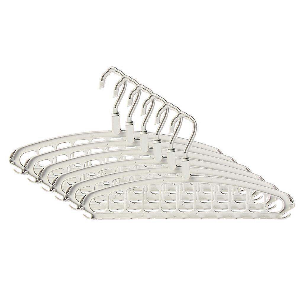 6pcs Multifunctional Closet Organizer Multi-Port Support Hanger Clothes Drying Rack Coat Storage Hanging Shelf with Hook for Wardrobe Shirts Pants