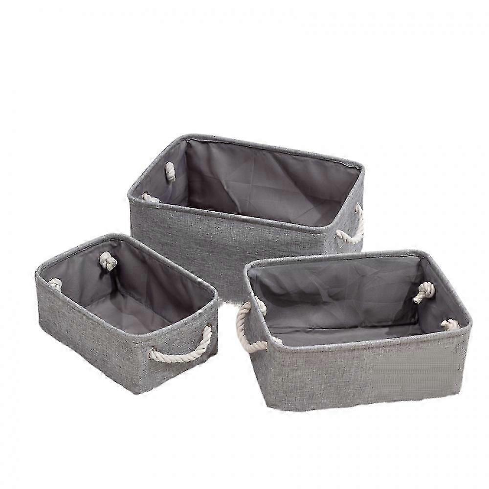 3pcs Shelf Storage Bins - Gray Storage Basket For Organization, Fabric Storage Cube Closet Organizer For Home Nursery Gift Decoration (gray)