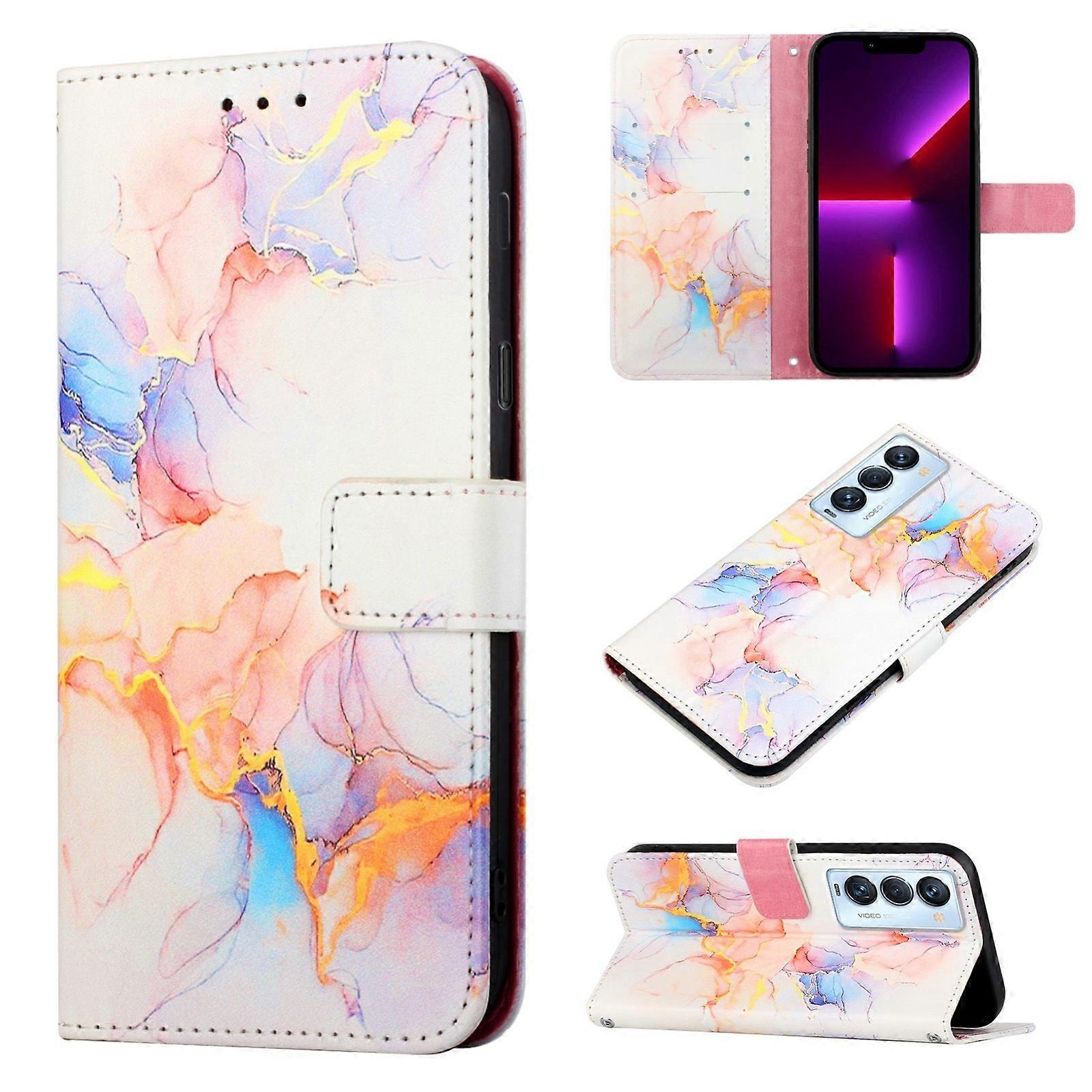 For Tecno Camon 18 Premier PT003 Marble Pattern Flip Leather Phone Case
