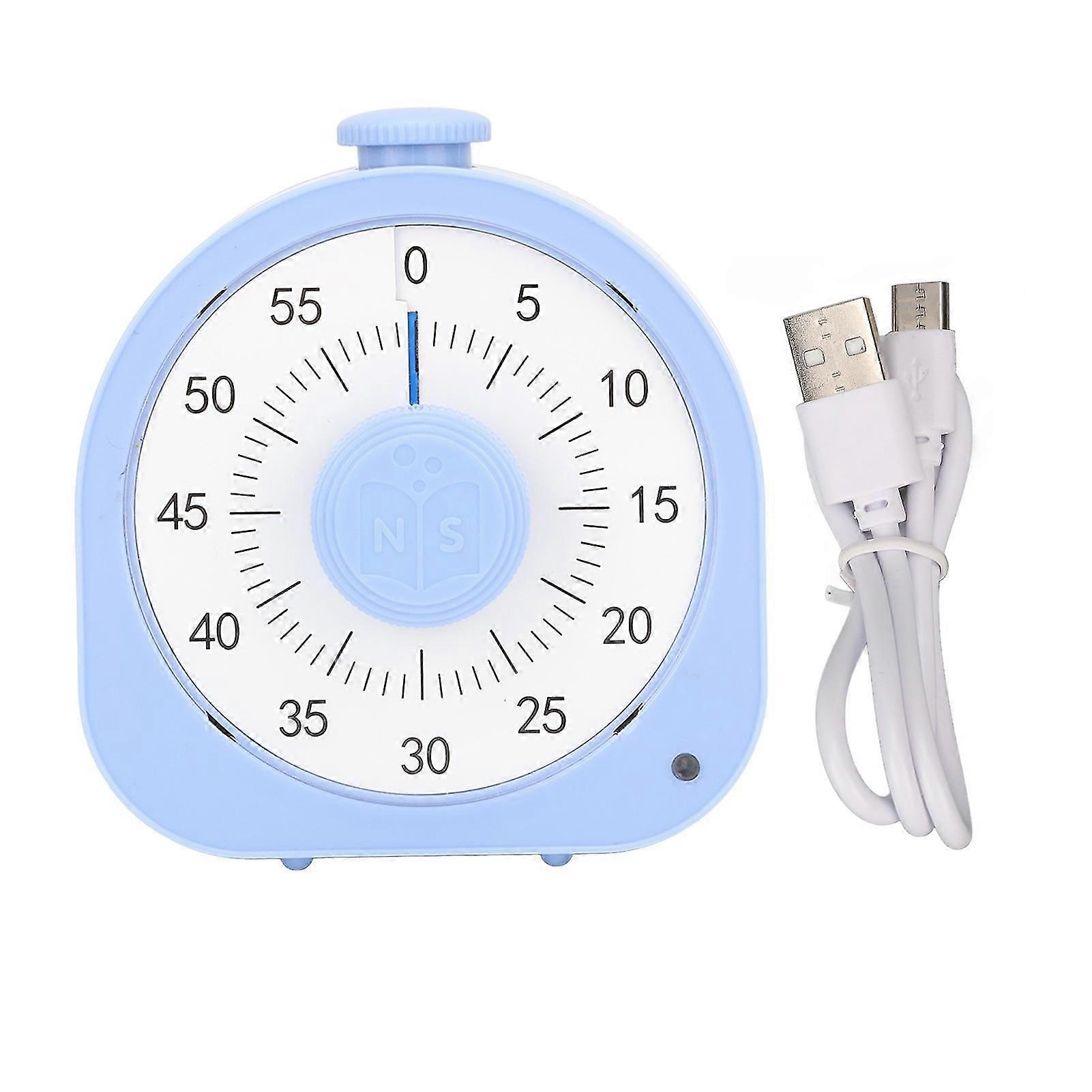 60 Minute Blue Visual Timer with Two Reminder Modes - Ideal for Kids, Adults, Classroom, Home, and Work