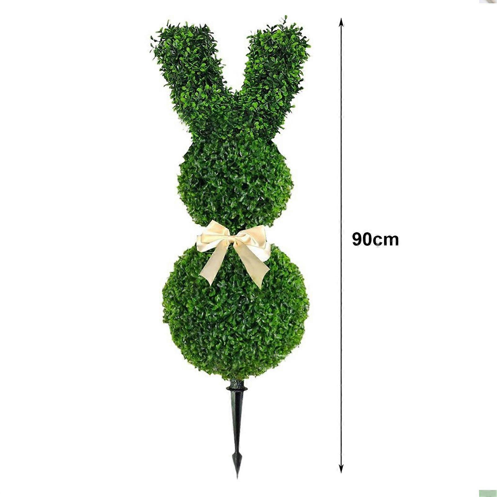Outdoor Hasenfigur Terrasse 90cm Kunsthasen Topiary  Knstlicher Buchsbaum  Hase Mit Schleife Fr Garten, Terrasse & Osterdeko