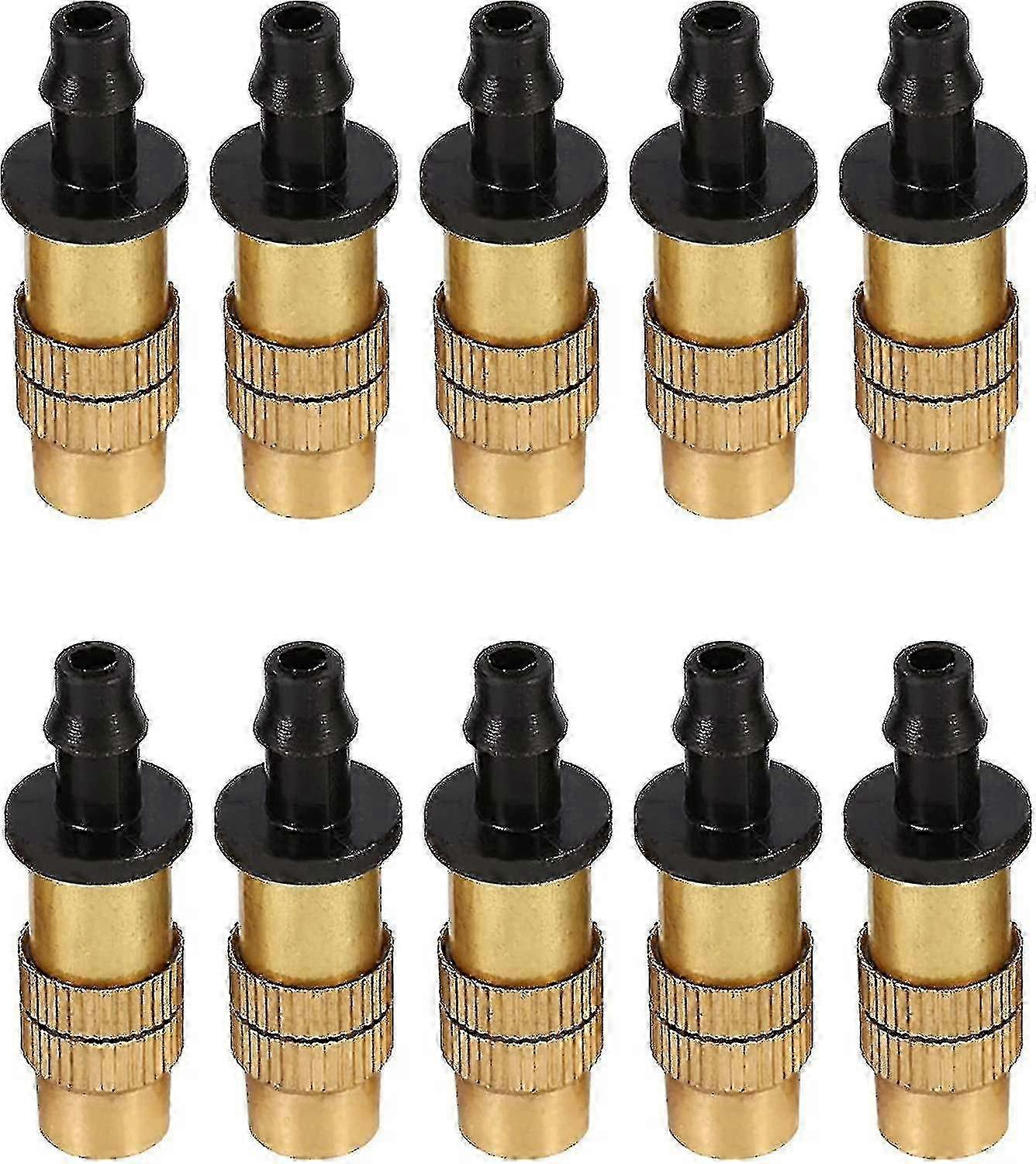 10 Pcs Adjustable Watering Nozzles - Atomizer Cooling Heads for A (Black)