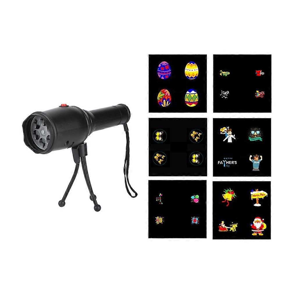 LED Flashlight Projector Light Plug-In Card 4W 6-Hole Lens For Birthday Gift