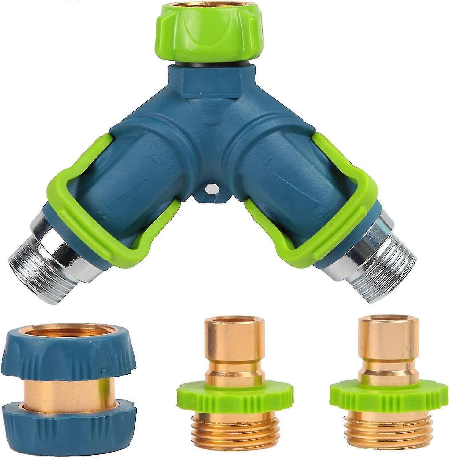Garden Brass Y-Hose Diverter Two-Way Faucet Hose Diverter Connection Adapter