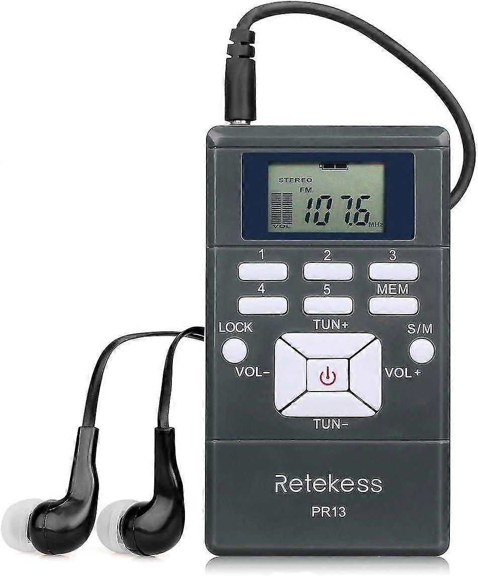 PR13 FM Radio Mini Portable Stereo Radio Digital Clock for Conference Simultaneous Interpretation an