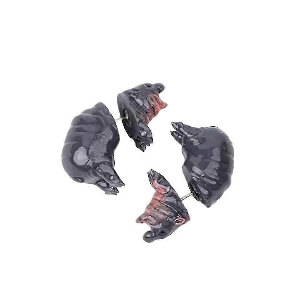 Pygmy Hippo Ohrringe, handgemachte Moo Deng Hippo Ohrringe 3D Hippo Statue Ohrringe