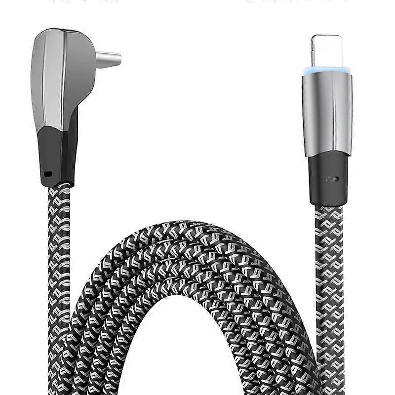 3A USB-C/Type-C to 8 Pin Elbow Fast Charge Data Cable, Length:1.2m 3A Type-C to 8 Pin 1.2m