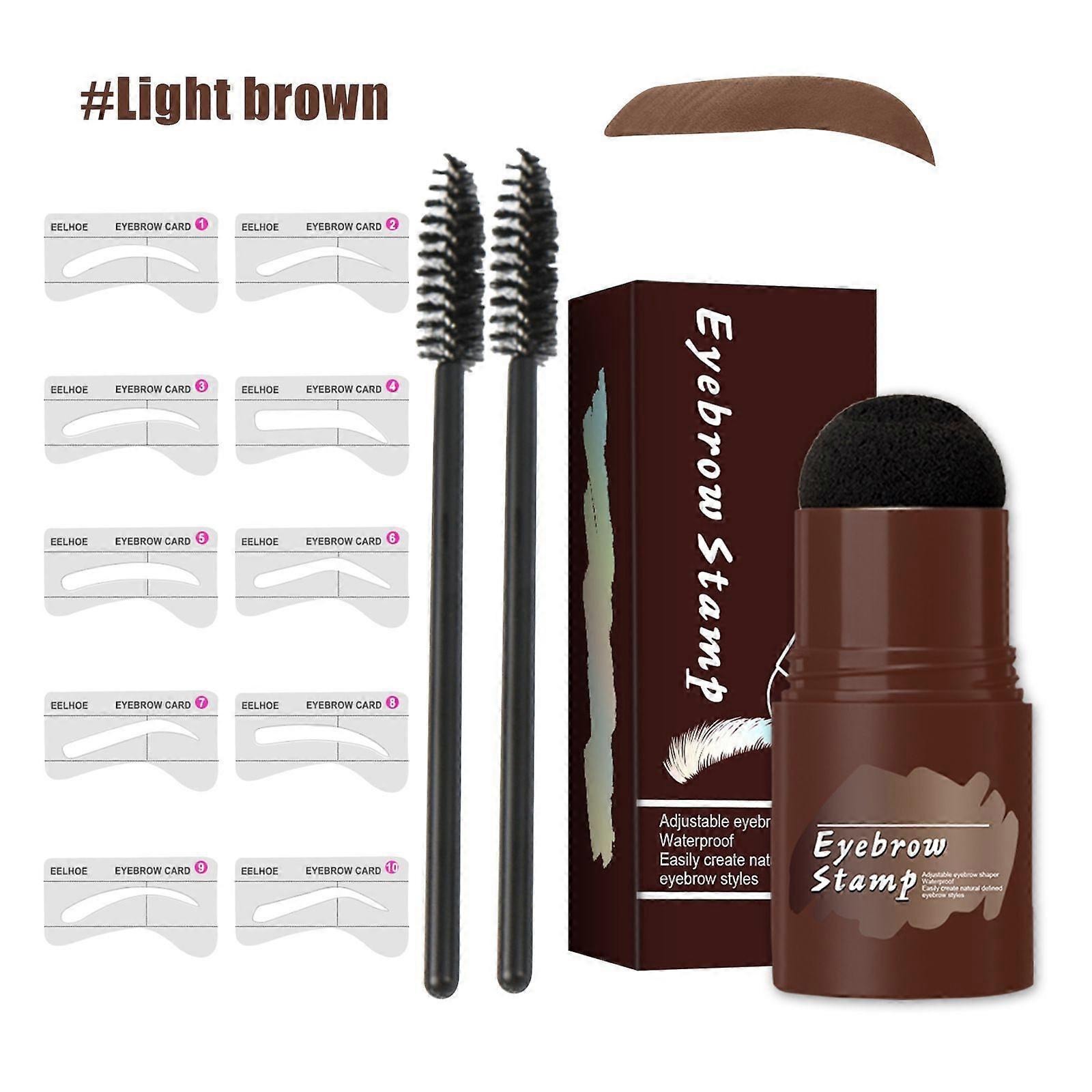 Eyebrow Stamp Stencil Kit, Long Lasting & Waterproof Eyebrow Stamp and Shaping Kit for Perfect Brow, with 10 Reusable Eyebrow Stencil and 2 Spiral Eye