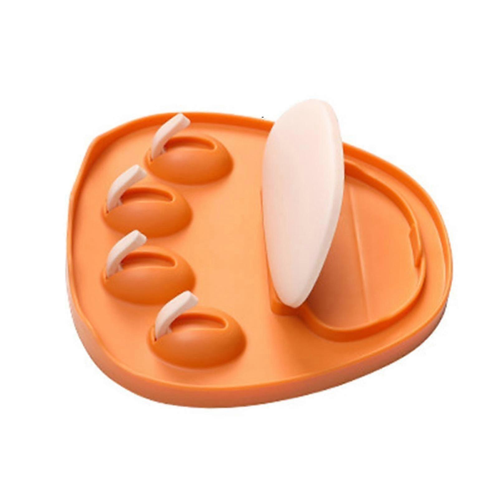 Wall Mounted Pot Lid Holder Multi Purpose Shelf Rack for Kitchen Utensils Orange