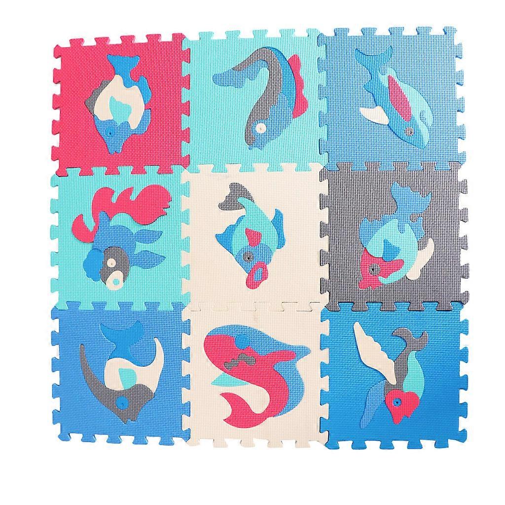 9Pcs Interlocking Child Kids Soft Foam Tiles Coloured Play Mat Floor Activity