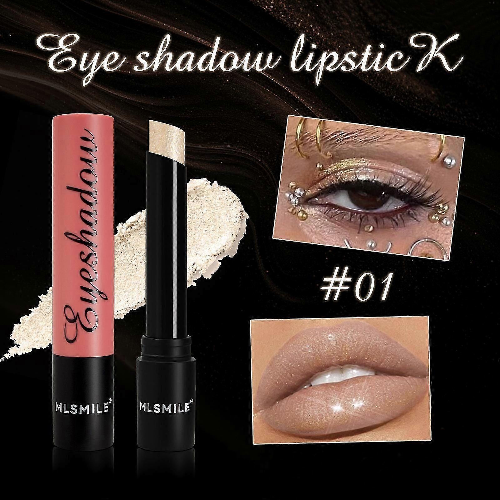 Glitter Sparkling Lipstick Lip Gloss Long Lasting,Waterproof Shimmer Glitter Metallic Lip Stick Eyeshadow Multi-Use,Diamond Shiny Moisturizer Lip Balm