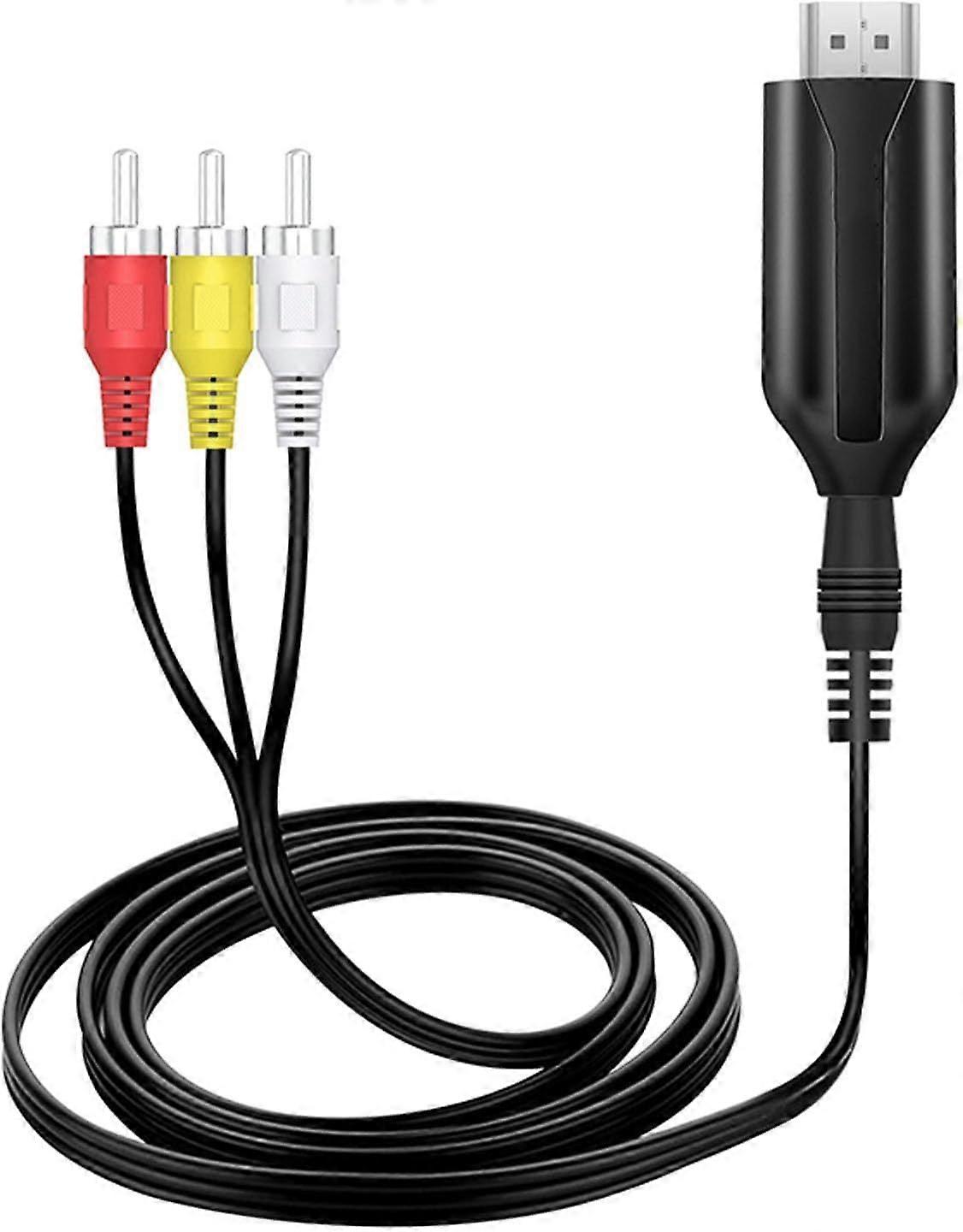 HDMI to RCA Converter, for HDMI to RCA AV CVBS Adapter, 4K 30Hz Compatible for Old TV HDMI Adapter for Monitor Projector Display Device
